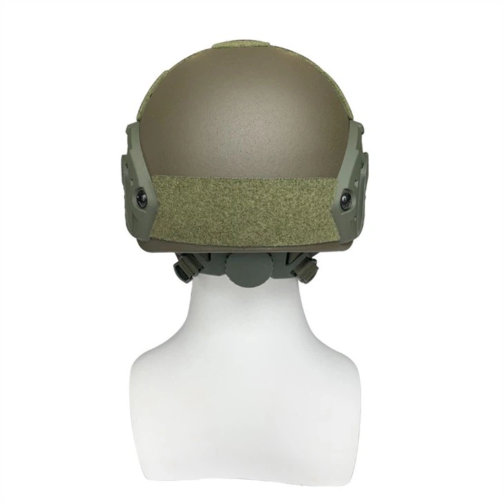 Green PE Military Bullet Proof Helmet With Accessory Rail Connectors